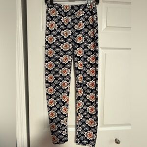 Floral Patterned Fleece Pajama Pants